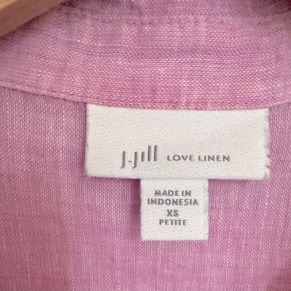 J. Jill Love Linen Popover Tunic in Lilac Size XS Petite - Picture 4 of 9